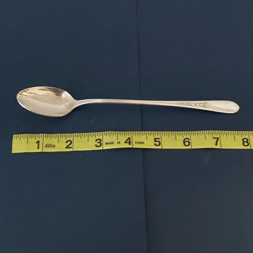 Wm Rogers Original Rogers Iced Tea Spoons Priscilla Lady Ann Pattern Silverplate